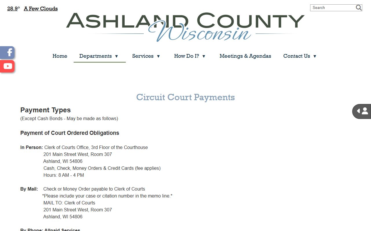 Ashland County Court Docket circuit court payment page