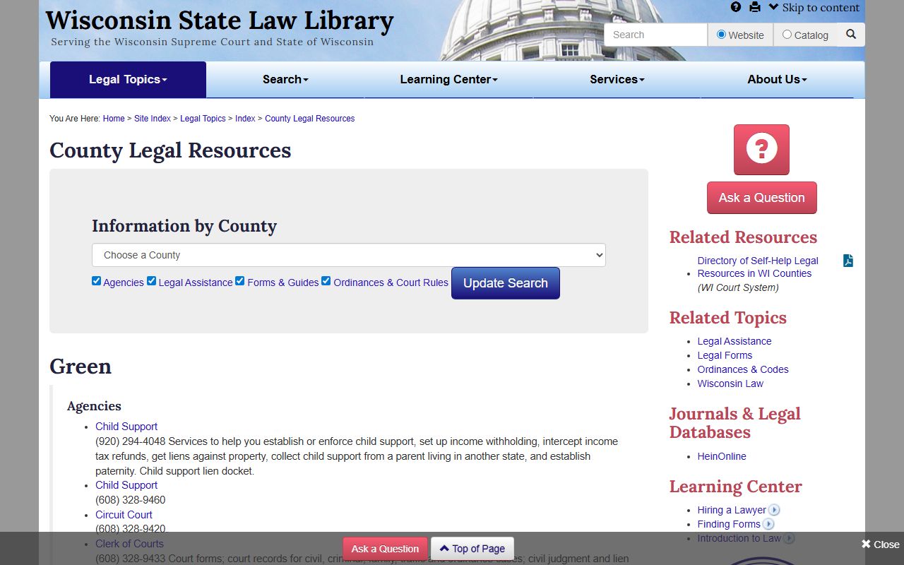 Green County Court Docket legal resources image