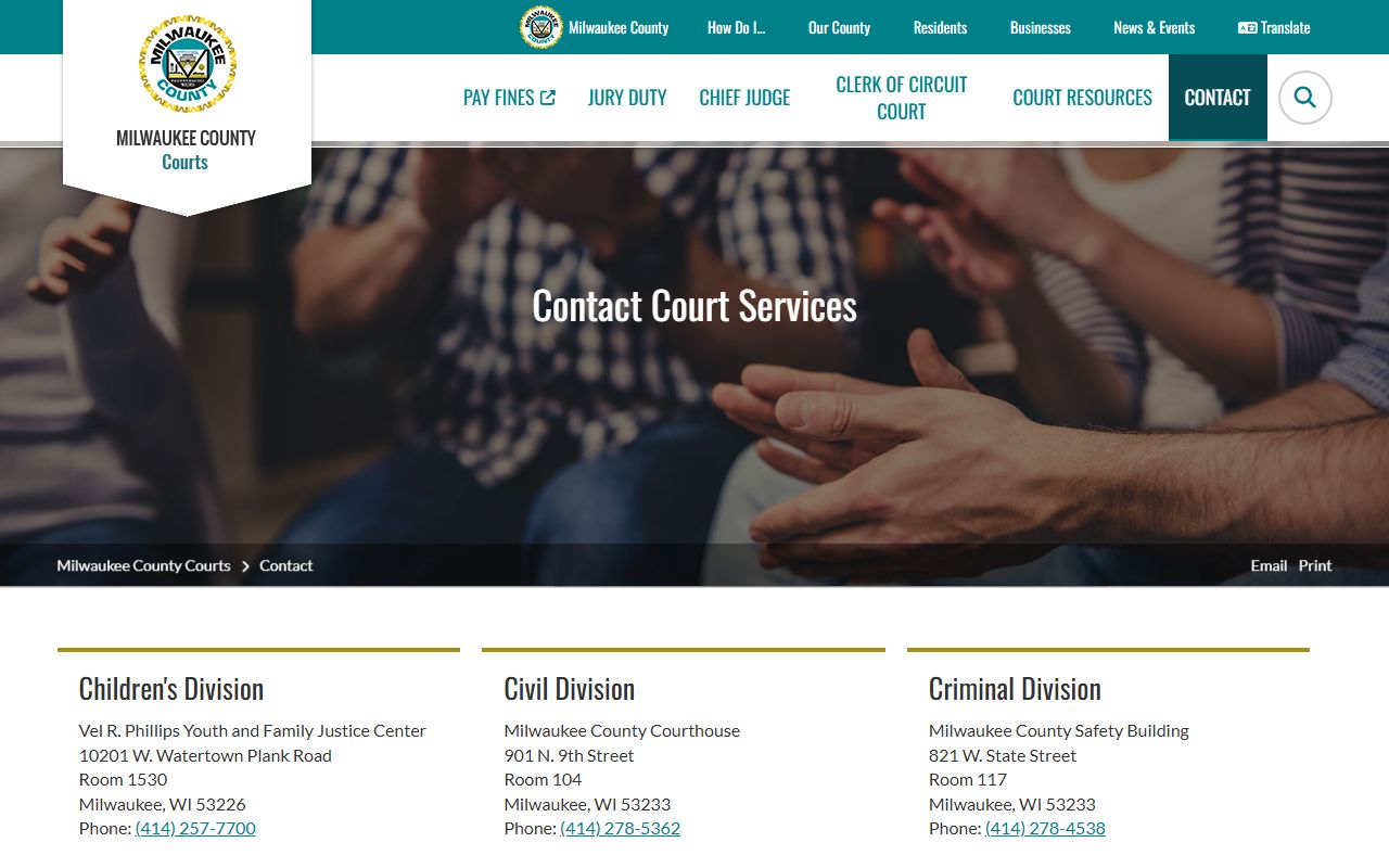 Milwaukee County Court Docket contact information