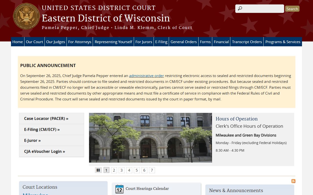 Wisconsin Court Docket federal court resource