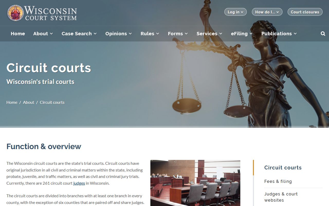Wisconsin Court Docket circuit court information
